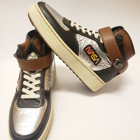Coach NASA Space Collection Metallic Silver Hi Top - Picture 3 of 6